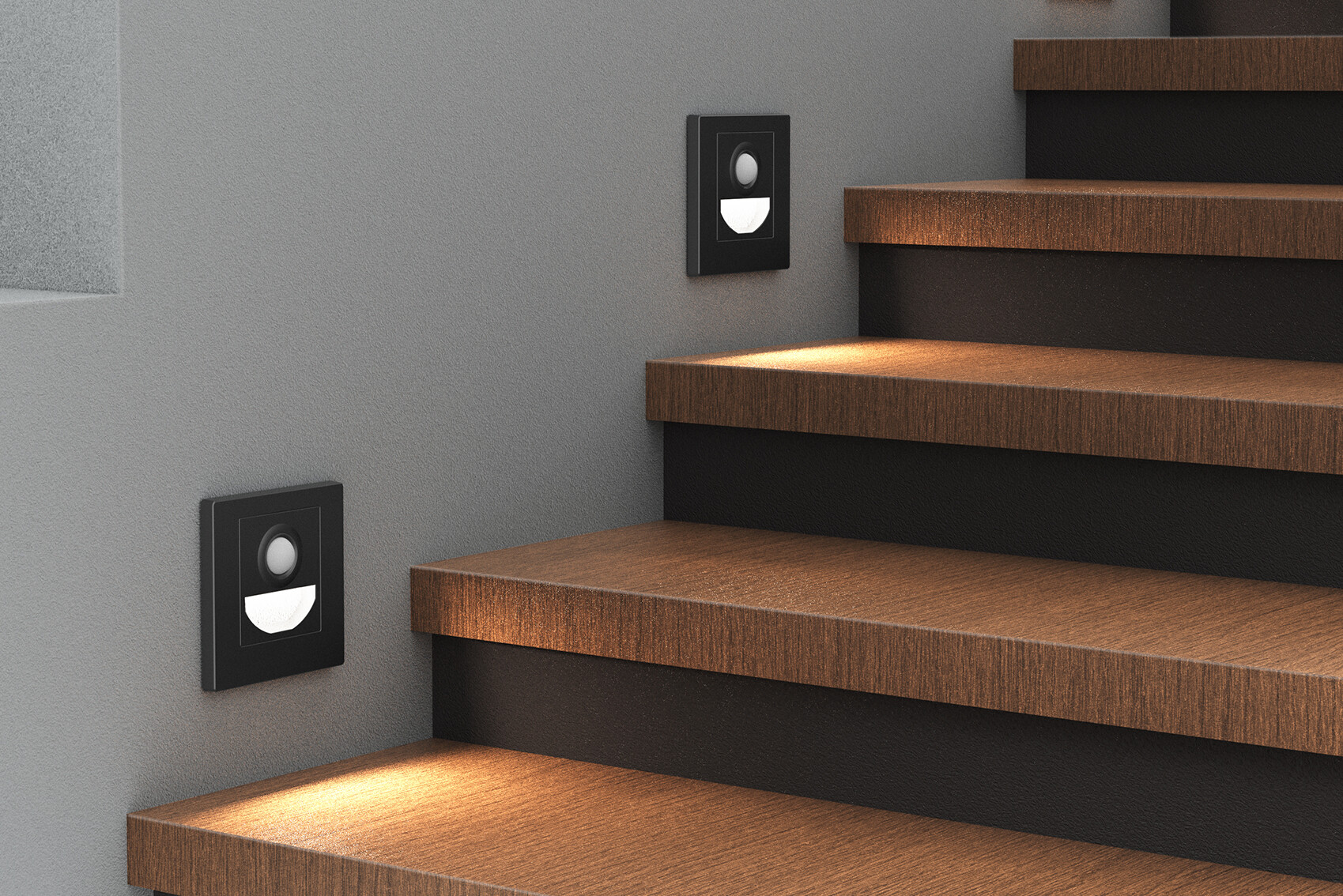 Steigern Sie Ihren Stil und Ihre Sicherheit mit unserer neuen minimalistischen Stufenleuchte!