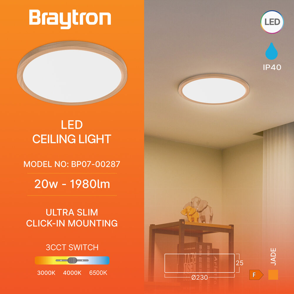BRAYTRON-JADE-SLR-WDN-RND-20W-3IN1-CEILING LIGHT - 3