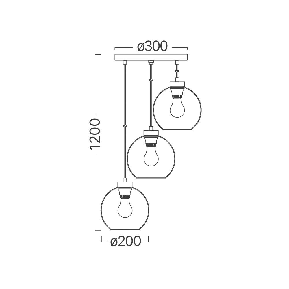 BRY-S005R-3H-3xE27-SMK-PENDANT LIGHT - 4