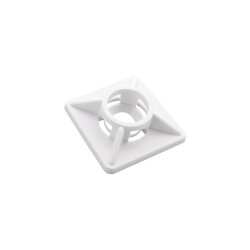 BRY-19x19mm-100pcs/bag-PA66-WHT-CABLE TIES MOUNT PAD - 