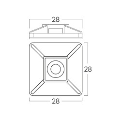 BRY-28x28mm-100pcs/bag-PA66-WHT-CABLE TIES MOUNT PAD - 3