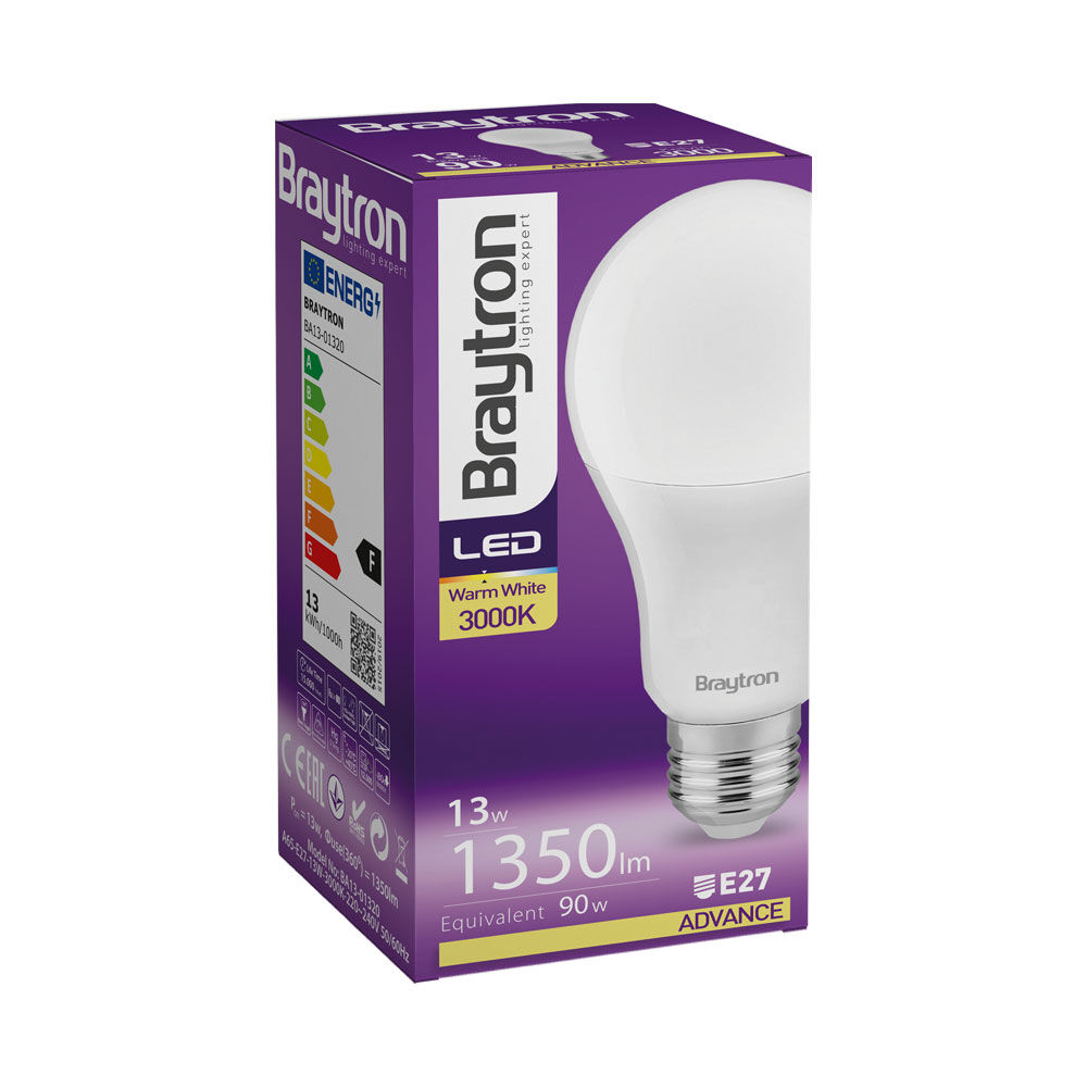 BRY-ADVANCE-13W-E27-A60-3000K-LED BULB - 3