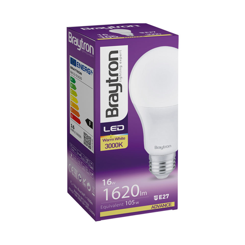 BRY-ADVANCE-16W-E27-A65-3000K-LED BULB - 3