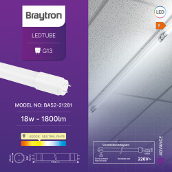 BRY-ADVANCE-18W-G13-SG-T8-GLS-4000K-LED TUBE - 3
