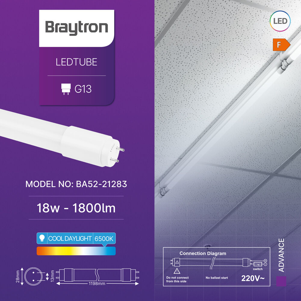 BRY-ADVANCE-18W-G13-SG-T8-GLS-6500K-LED TUBE - 3