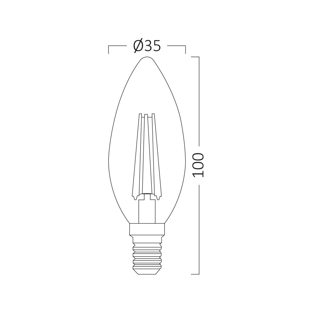 BRY-ADVANCE-6W-E14-C35-CLR-DIM-3000K-LED BULB - 3