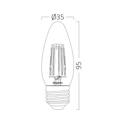 BRY-ADVANCE-6W-E27-C35-CLR-3000K-LED BULB - 3