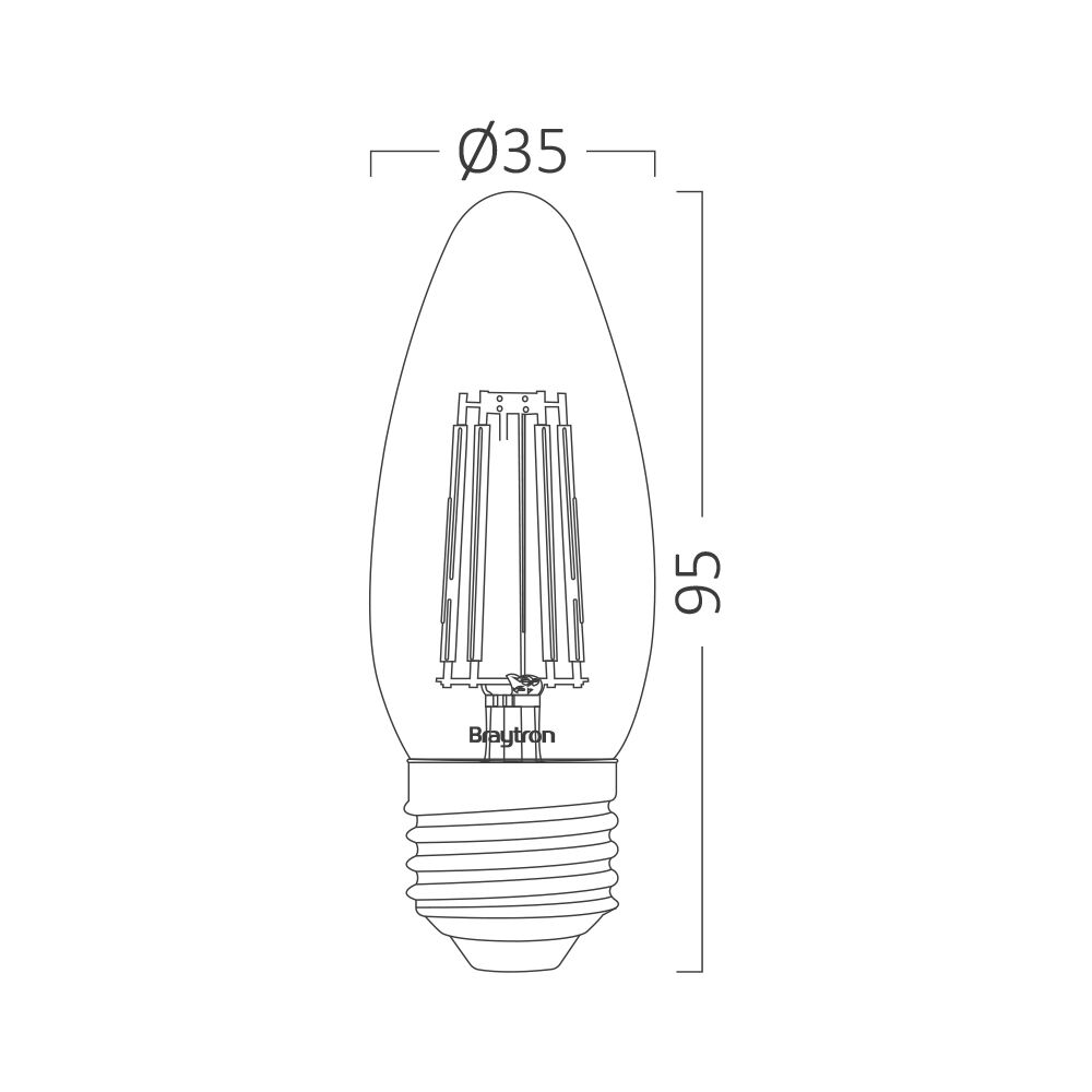 BRY-ADVANCE-6W-E27-C35-CLR-3000K-LED BULB - 3
