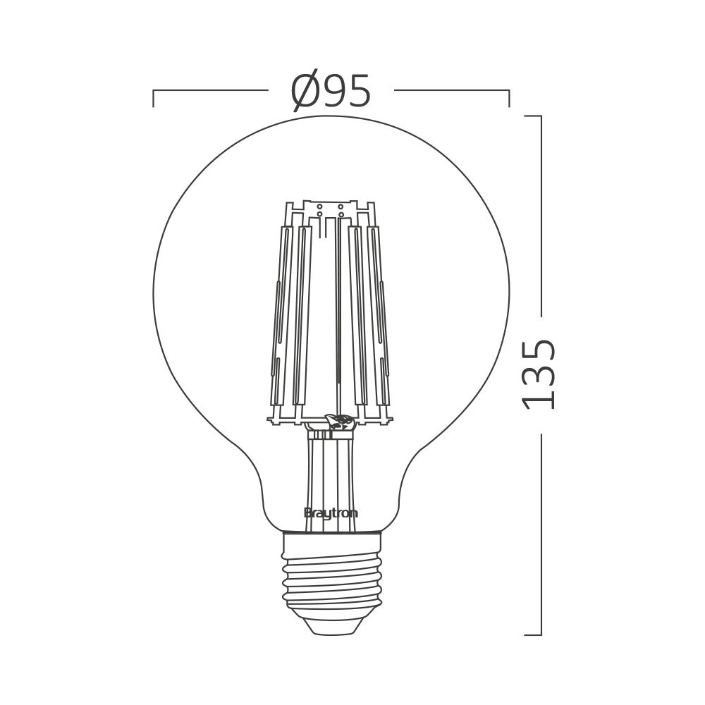 BRY-ADVANCE-7W-E27-G95-CLR-3000K-BULB - 3
