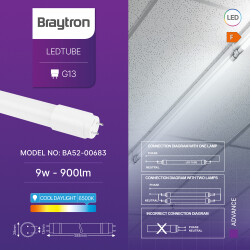 BRY-ADVANCE-9W-G13-DB-T8-GLS-6500K-LED TUBE - 3