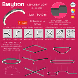 BRY-ALINE 55-1/2-42W-D800-3IN1-BLC-IP20-LINEAR LIGHT - 4