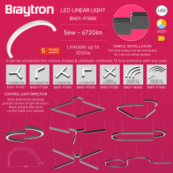 BRY-ALINE 55-1/2-56W-D1060-3IN1-WHT-IP20-LINEAR LIGHT - 3