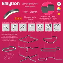 BRY-ALINE 55-1/4-18W-D560-3IN1-BLC-IP20-LINEAR LIGHT - 3