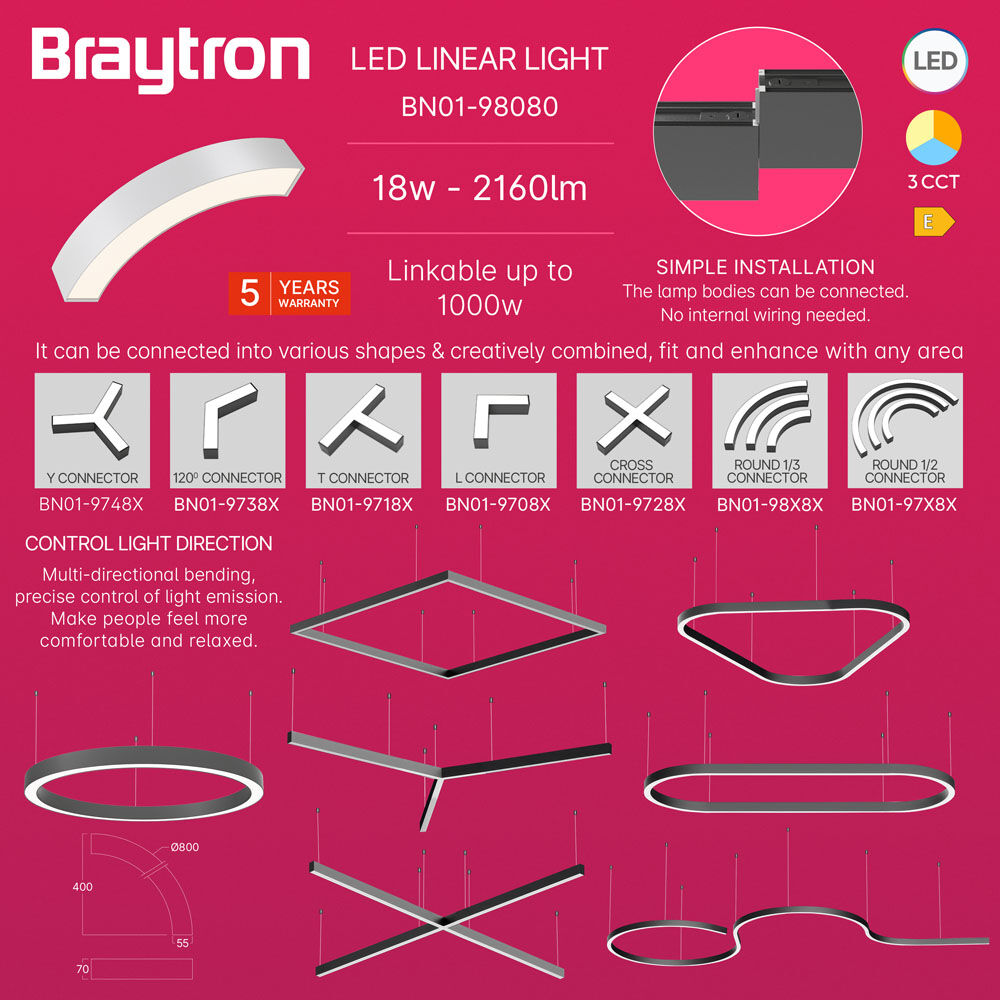 BRY-ALINE 55-1/4-18W-D560-3IN1-WHT-IP20-LINEAR LIGHT - 4