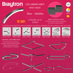 BRY-ALINE 55-1/4-30W-D1060-3IN1-BLC-IP20-LINEAR LIGHT - 3