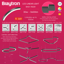 BRY-ALINE 55-1/4-30W-D1060-3IN1-BLC-IP20-LINEAR LIGHT - 3