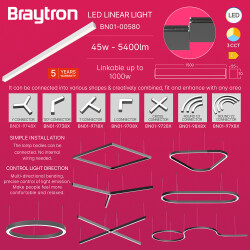 BRY-ALINE-55-45W-1.5MT-3IN1-WHT-IP20-LINEAR LIGHT - 4