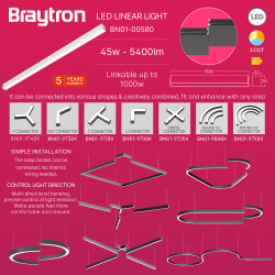 BRY-ALINE-55-45W-1.5MT-3IN1-WHT-IP20-LINEAR LIGHT - 3