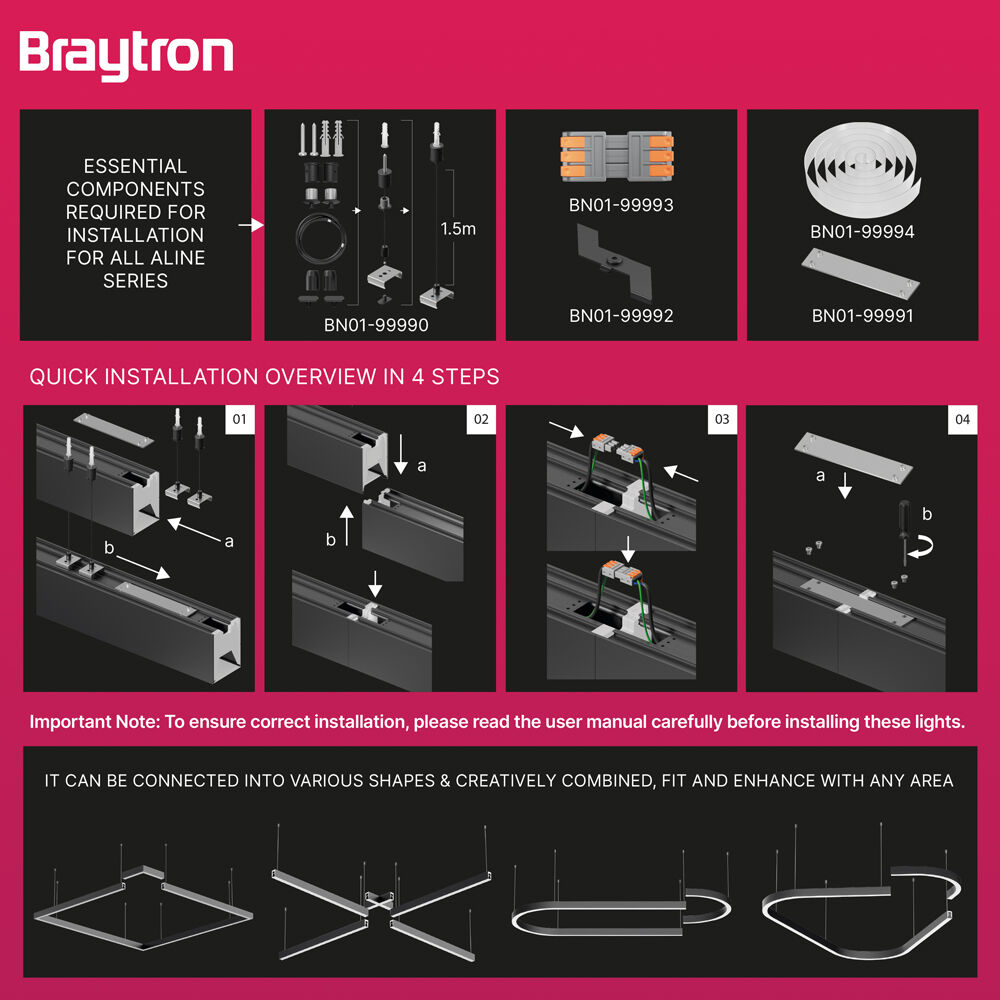 BRY-ALINE 55-BLC-LINEAR-SURFACE CLIPS - 5