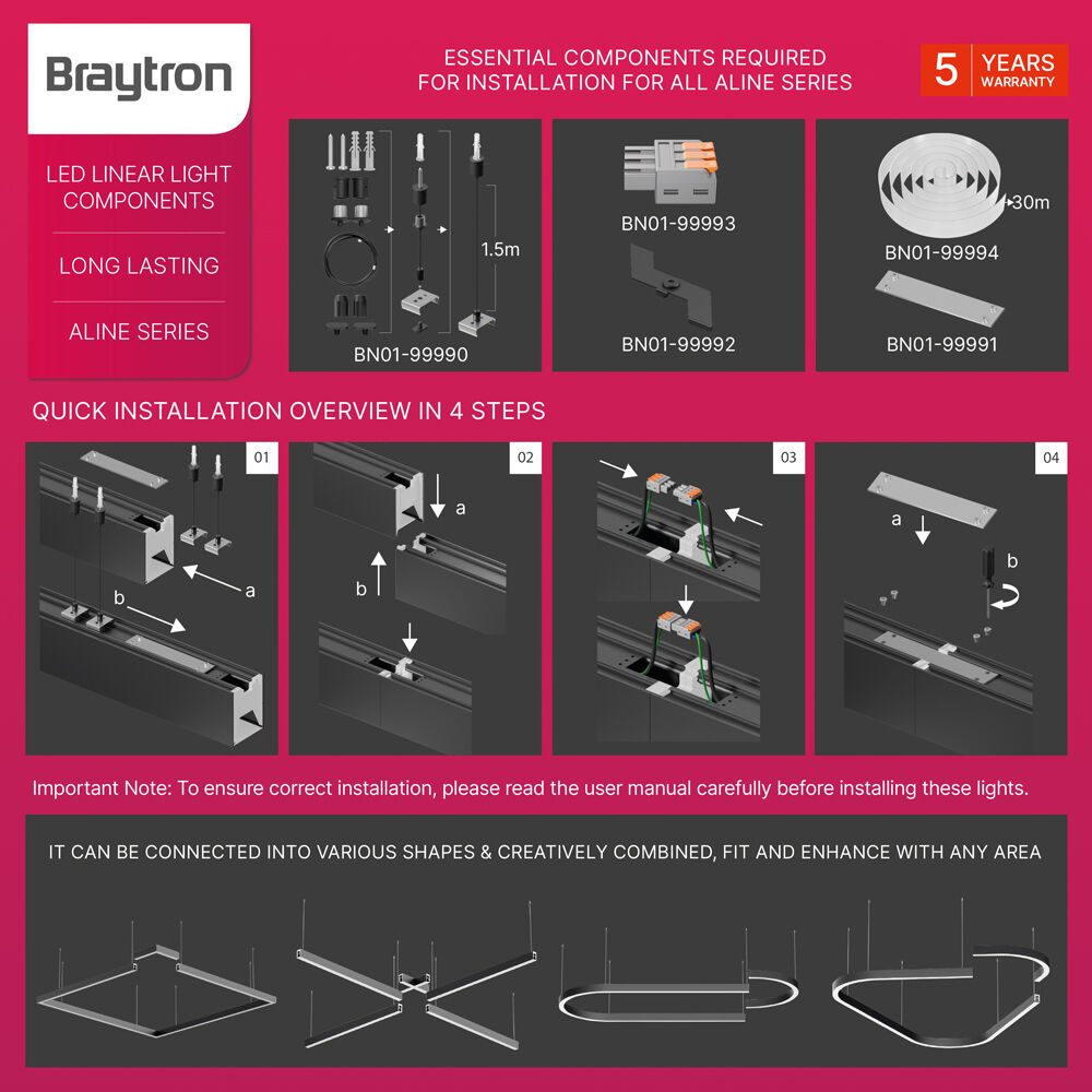 BRY-ALINE 55-BLC-LINEAR-SURFACE CLIPS - 5