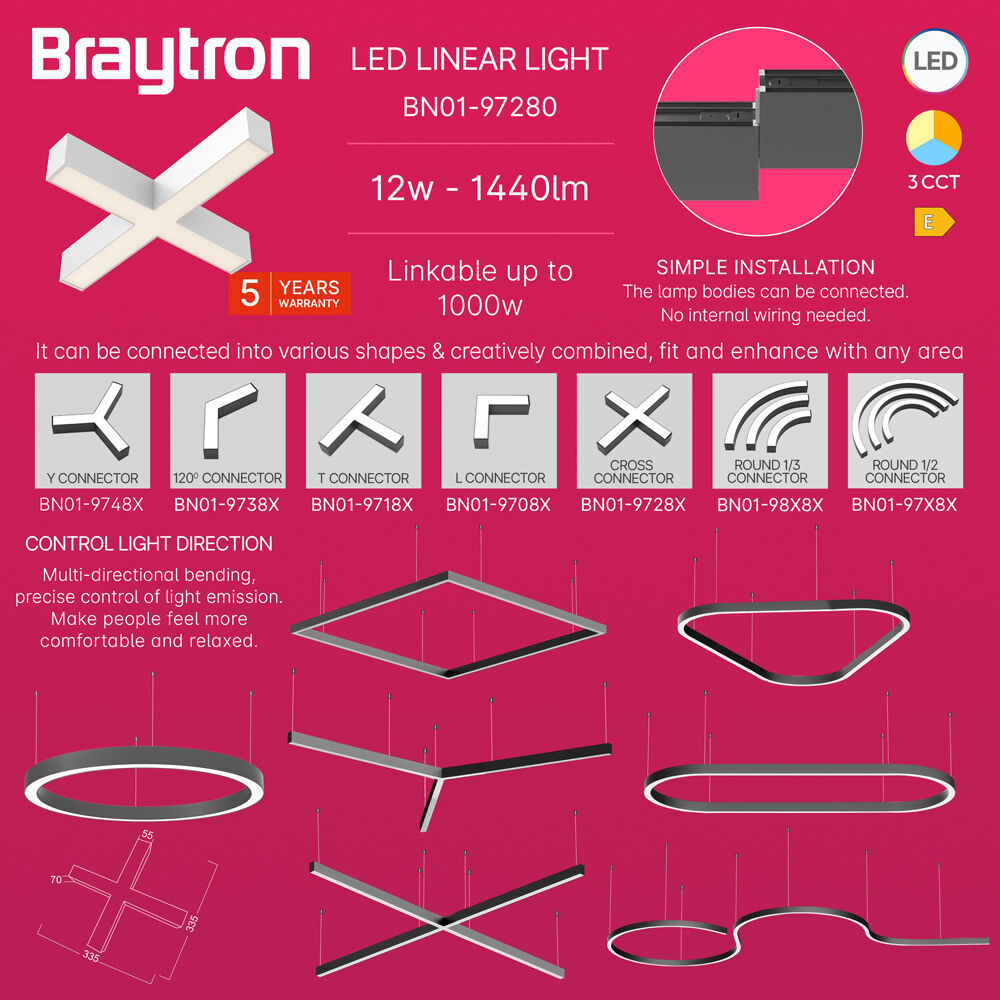 BRY-ALINE 55-CROSS-12W-335x335-3IN1-WHT-IP20-LINEAR LIGHT - 4