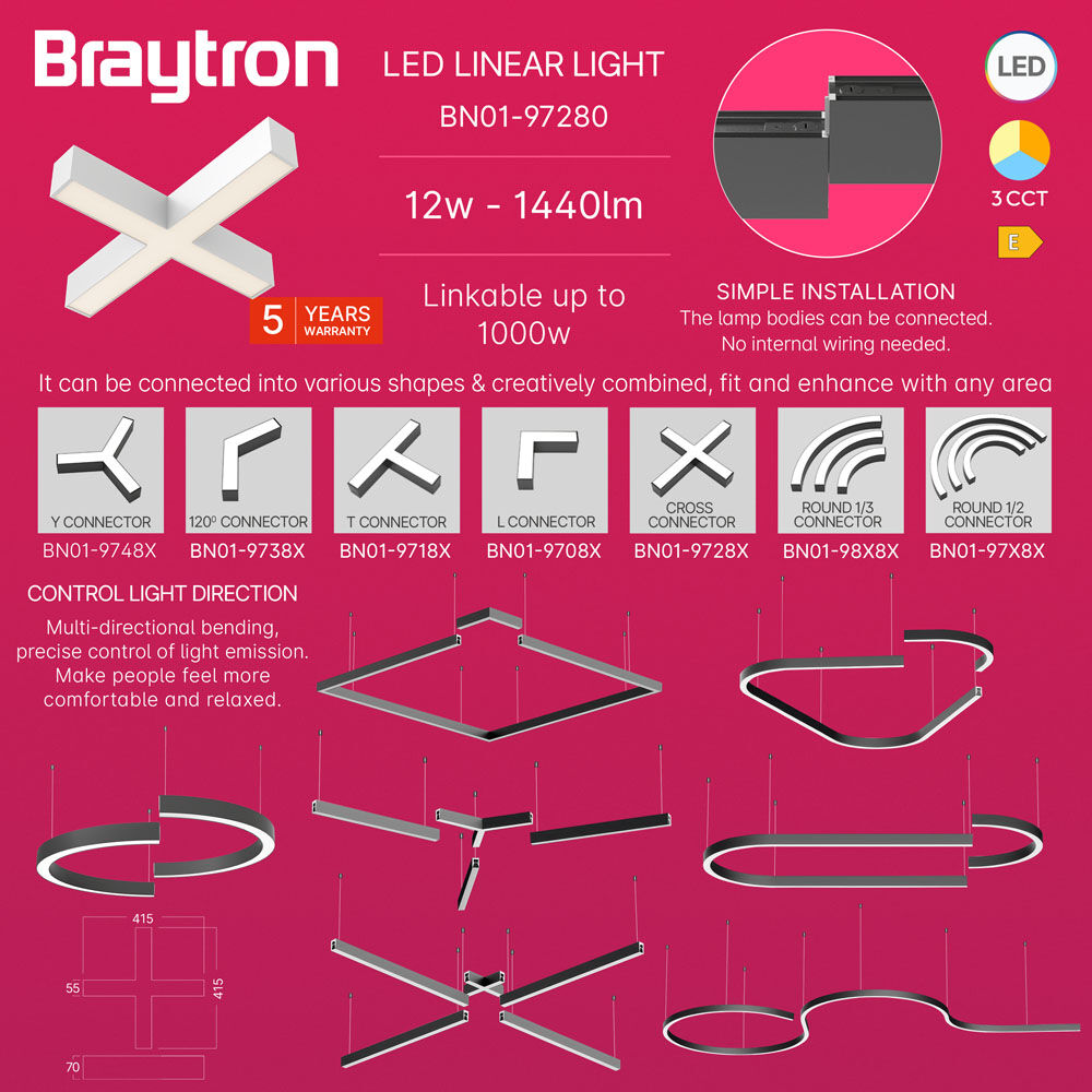 BRY-ALINE 55-CROSS-12W-335x335-3IN1-WHT-IP20-LINEAR LIGHT - 3