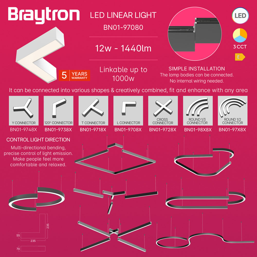 BRY-ALINE 55-L-12W-235x235-3IN1-WHT-IP20-LINEAR LIGHT - 3