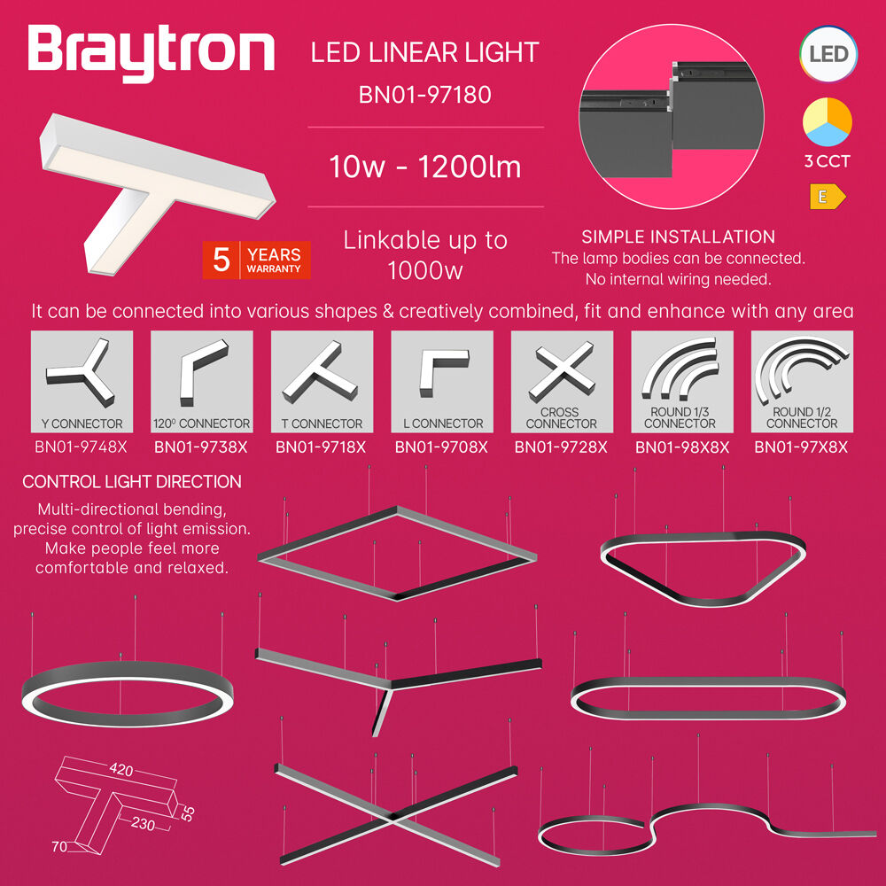 BRY-ALINE 55-T-10W-420x235-3IN1-WHT-IP20-LINEAR LIGHT - 4