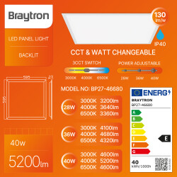 BRY-BACKLITE-RC-40W-595x595-WHT-3IN1-LED PANEL - 3