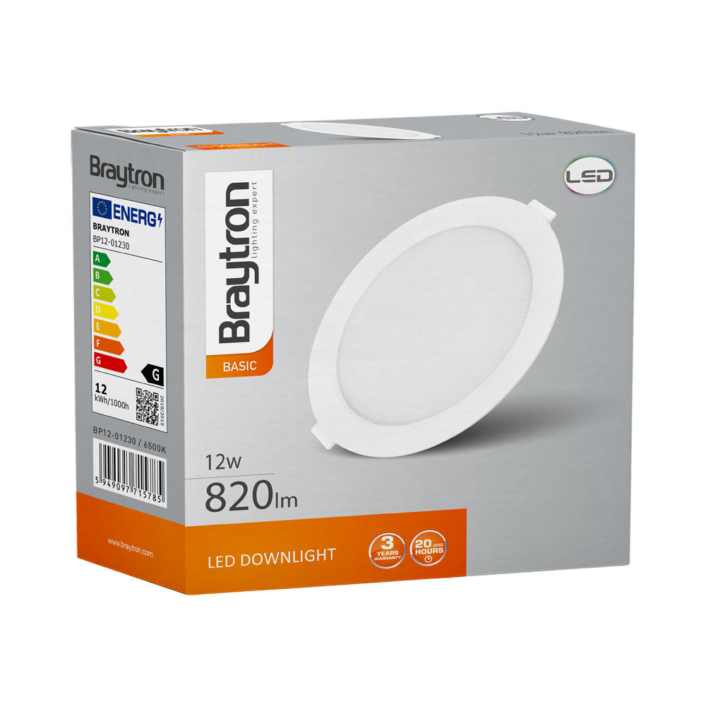 BRY-BASIC-12W-4INC-WHT-6500K-LED DOWNLIGHT - 4
