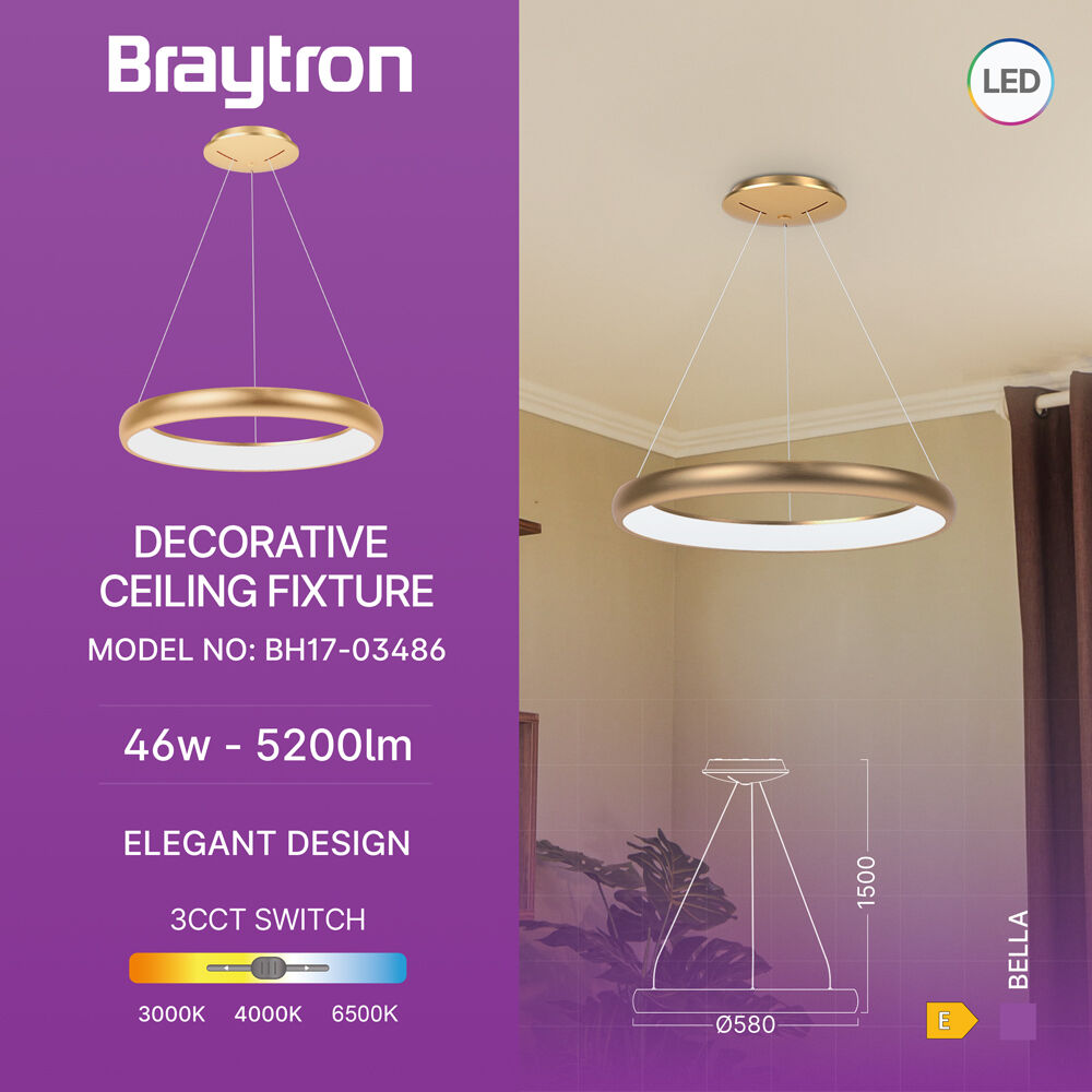 BRY-BELLA-MLP-PD-RND-GLD-46W-3IN1-IP20-CEILING LIG - 3