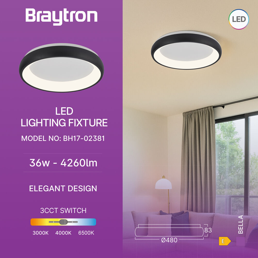 BRY-BELLA-MLS-SR-RND-BLC-36W-3IN1-IP20-CEILING LIG - 3