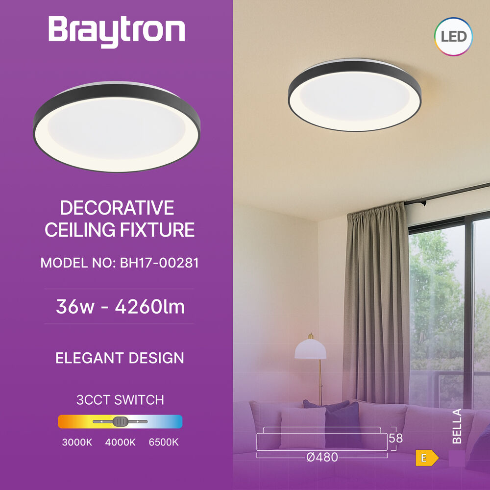BRY-BELLA-SLS-SR-RND-BLC-36W-3IN1-IP20-CEILING LIG - 3