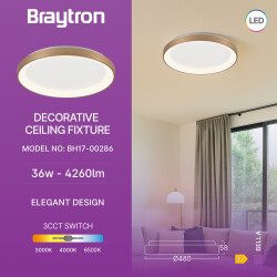 BRY-BELLA-SLS-SR-RND-GLD-36W-3IN1-IP20-CEILING LIG - 3