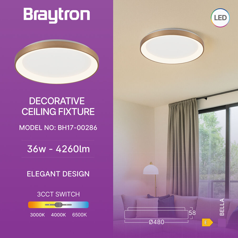BRY-BELLA-SLS-SR-RND-GLD-36W-3IN1-IP20-CEILING LIG - 3