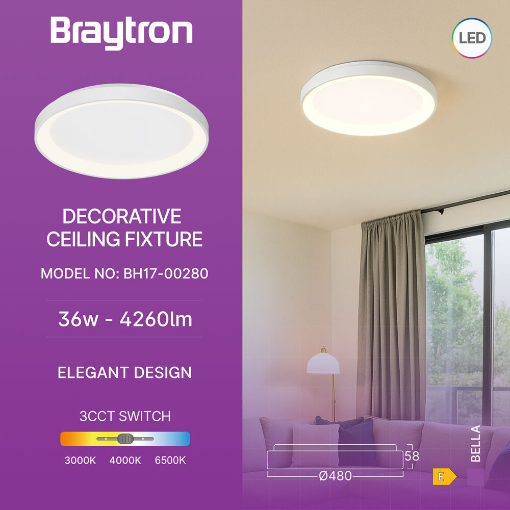 BRY-BELLA-SLS-SR-RND-WHT-36W-3IN1-IP20-CEILING LIG - 3