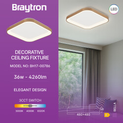 BRY-BELLA-SLS-SR-SQR-GLD-36W-3IN1-IP20-CEILING LIG - 3