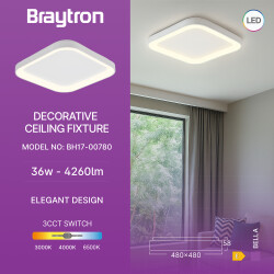 BRY-BELLA-SLS-SR-SQR-WHT-36W-3IN1-IP20-CEILING LIG - 3