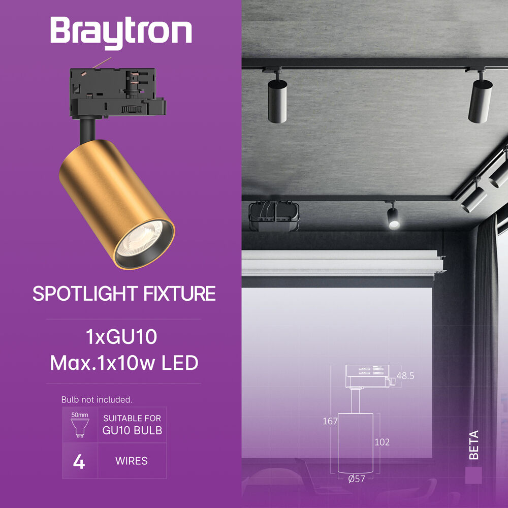 BRY-BETA-TR2-GLD-GU10-4WRS-TRACKLIGHT - 3