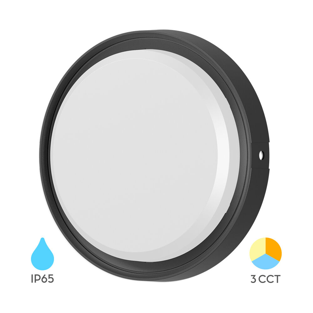BRY-BULKHEAD-12W-RND-BLC-3IN1-IP65-LED BULKHEAD - 1