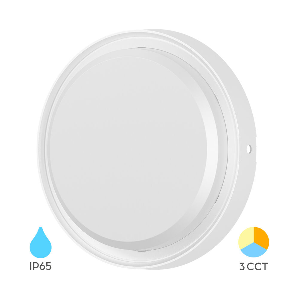 BRY-BULKHEAD-12W-RND-WHT-3IN1-IP65-LED BULKHEAD - 1