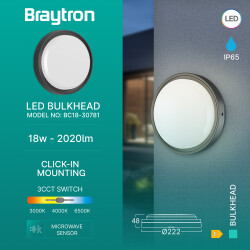 BRY-BULKHEAD-18W-RND-BLC-SNS-3IN1-IP65-LED BULKHEA - 3