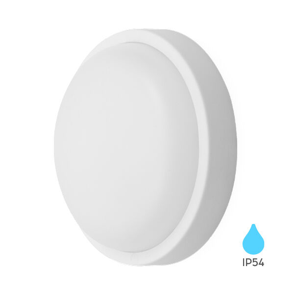 BRY-BULKHEAD-B-RND-12W-WHT-IP54-3000K-LED BULKHEAD - 1