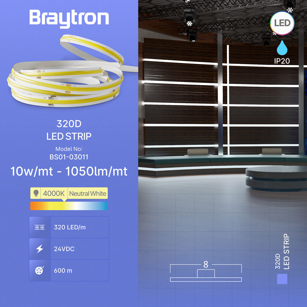 BRY-COBLINE-10W-320D-COB-4000K-24V-IP20-LED STRIP - 3