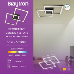 BRY-CRYSTAL-A-55W-3IN1-RMT-BLC-CEILING LIGHT - 3