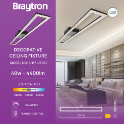 BRY-CRYSTAL-C-40W-3IN1-RMT-BLC-CEILING LIGHT - 3