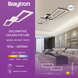 BRY-CRYSTAL-D-55W-3IN1-RMT-WHT-CEILING LIGHT - 3