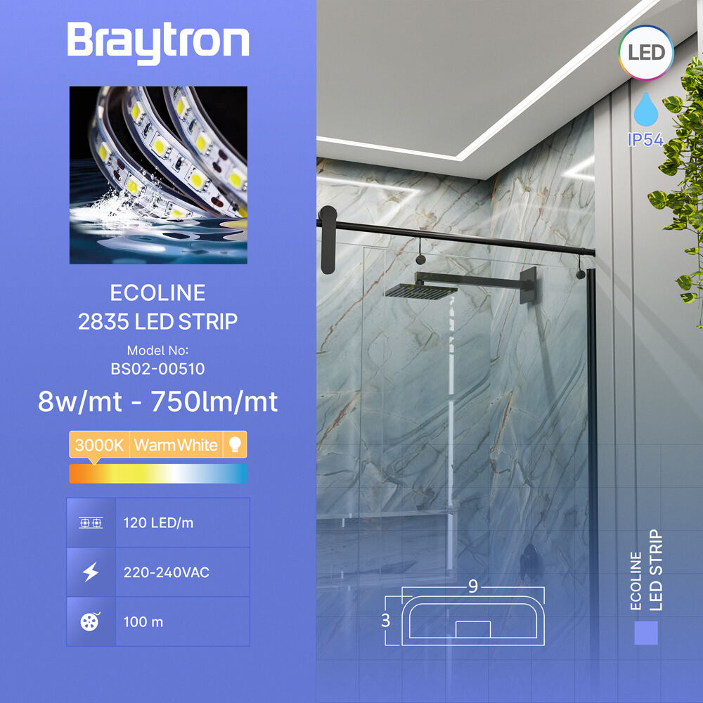 BRY-ECOLINE-120L-2835-3000K-220V-IP54-LED STRIP - 5