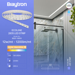 BRY-ECOLINE-12W-120L-2835-3000K-24V-IP65-LED STRIP - 3