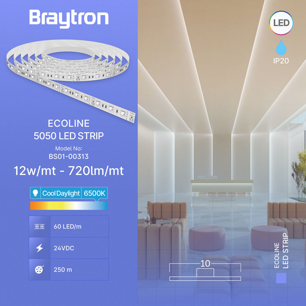 BRY-ECOLINE-12W-60L-5050-6500K-24V-IP20-LED STRIP - 3